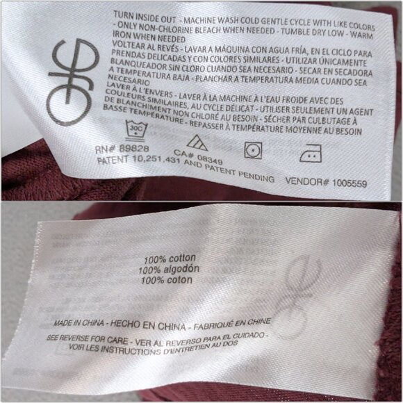 Gloria Vanderbilt Ashten Blouse Womens Burgundy Elixir Long Sleeve Button Sz PM - Picture 6 of 10